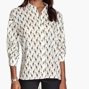 Giraffe print button down